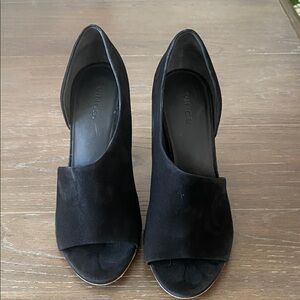 Vince Women's Black Suede Open-Toe Heels